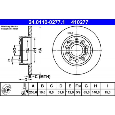 ATE Brzdový kotouč 24.0110-0277.1 | Zboží Auto