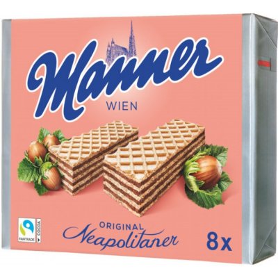 Manner Oplatky Original Neapolitaner z kakaového krému s lískovými oříšky darkové balení 8 x 75 g – Zboží Dáma