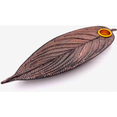 Mani Bhadra Stojánek na vonné tyčinky a kužely List červený 7 x 22 cm – Zboží Dáma