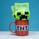 Paladone Dárková sada Minecraft Hrnek TNT a ponožky Creeper 315 ml – Zboží Dáma