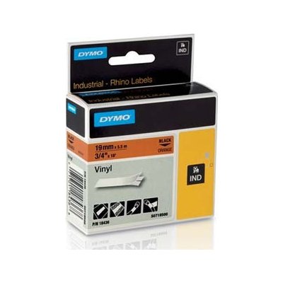 Dymo Rhino 18436, S0718500, 19mm x 5,5m černý tisk / oranžový podklad, originální páska – Zboží Živě