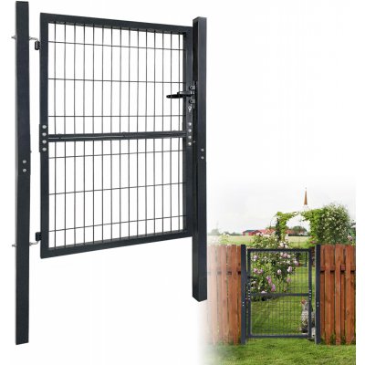 Sessamen-LP 125 x 100cm zahradní brána zahradní branka plotová brána včetně zámku brána, branka, plotová brána, plotová vrata, zahradní brána, zahradní plot (antracit, 125 * 100cm)