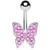 Piercing Šperky4U piercing do pupíku motýlek WP01180-P