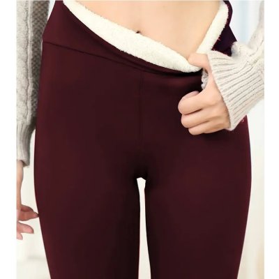 Zateplené Legíny KP30254 červená – Zboží Dáma