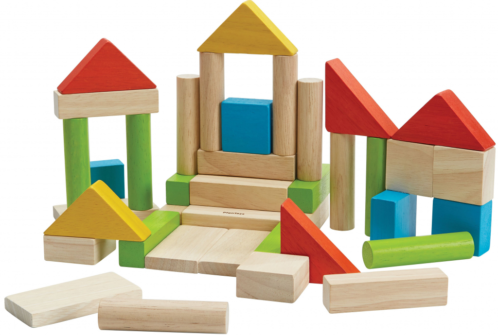PlanToys Barevné kostky 40 ks