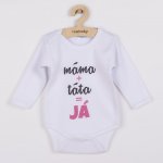 Body s potiskem New Baby máma plus táta rovná se JÁ Barva: růžová, velikost: 74