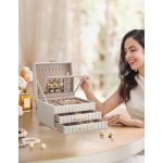 Songmics šperkovnice Anah 3 patra bílá – Zboží Dáma