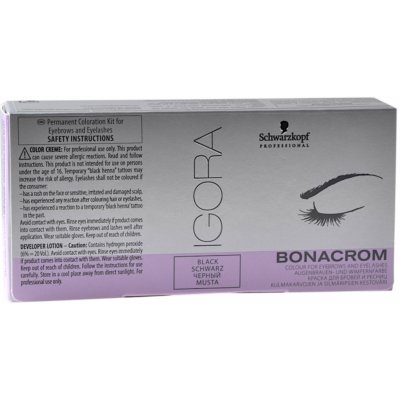 Schwarzkopf Professional Igora Bonacrom barva na obočí a řasy s aktivátorem pro profesionální použití Black 10 ml – Zbozi.Blesk.cz