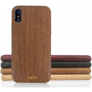 Pouzdro MOFI stylové ochranné v dřevěném designu iPhone XS / iPhone X - kávová