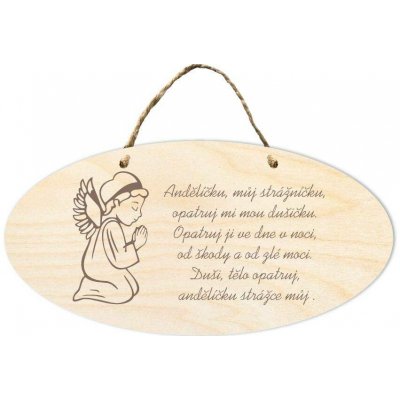 Woody Crafts Cedulka - Andělíčku můj strážníčku – Hledejceny.cz