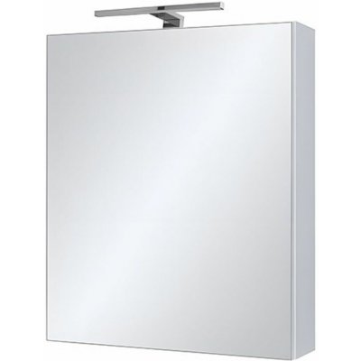 A - Interiéry Skříňka zrcadlová Argos 50 bílá, lesk, LED osv. chrom, 50x65x13,8 – Zboží Dáma