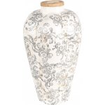 Clayre & Eef Béžová keramická dekorační váza se šedými ornamenty Gassia L - Ø 24*40 cm - Clayre & Eef – Hledejceny.cz