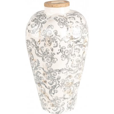 Clayre & Eef Béžová keramická dekorační váza se šedými ornamenty Gassia L - Ø 24*40 cm - Clayre & Eef – Hledejceny.cz