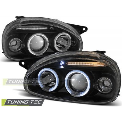 Tuning-Tec Přední čirá světla Opel Corsa B (1993 - 2000) - černé - Angel Eyes – Hledejceny.cz