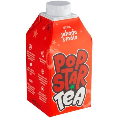 Popstar Tea ledový čaj s příchutí jahody a máty 0,5 l – Zboží Dáma