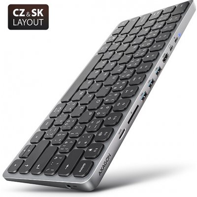 AXAGON HMC-KB-CS, USB 5Gbps hub s CZ/SK klávesnicí, HDMI 4K/60Hz, 3x U – Zboží Živě