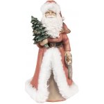 Vánoční dekorace socha Santa v červeném a stromkem - 14*12*23 cm - Clayre & Eef – Hledejceny.cz