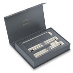 Parker 1502/2505443 Vector Stainless Steel sada plnicího a kuličkového pera – Zboží Živě