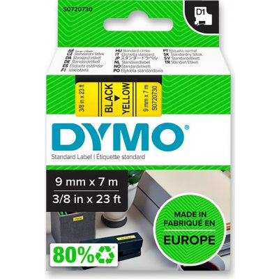 Dymo D1 S0720730 - originální polyesterová páska - 9 mm × 7 m, černo-žlutá – Hledejceny.cz