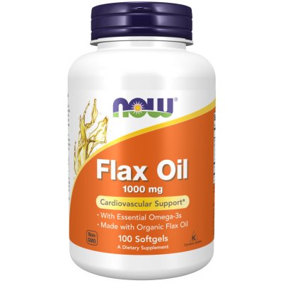 Now Flax oil Lněný olej 1000 mg 100 softgelových kapslí