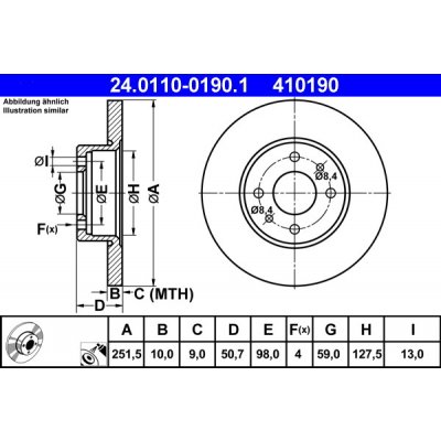 ATE Brzdový kotouč 24.0110-0190.1