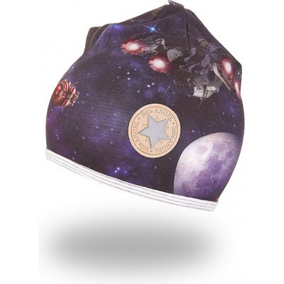 Little Angel čepice podšitá Outlast vesmír/pruh bílošedý melír – Sleviste.cz