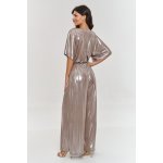 Makadamia dámský společenský overal M884 metalický materiál Cappucino – Sleviste.cz