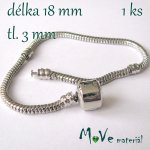 Hadí řetízek na ruku d.18cm, 1 kus, platina – Zboží Dáma