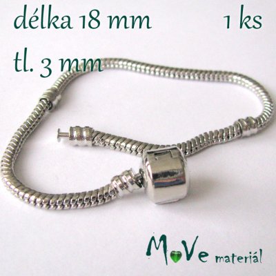 Hadí řetízek na ruku d.18cm, 1 kus, platina – Zboží Dáma