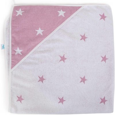 Ceba Baby Ručník s kapucí Melange 100x100 - Pink Stars