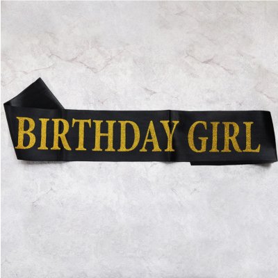 Poháry.com® Narozeninová šerpa Birthday Girl - černá – Zboží Dáma