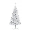 Vánoční stromek zahrada-XL Umělý vánoční stromek s LED a sadou koulí stříbrný 150 cm PET