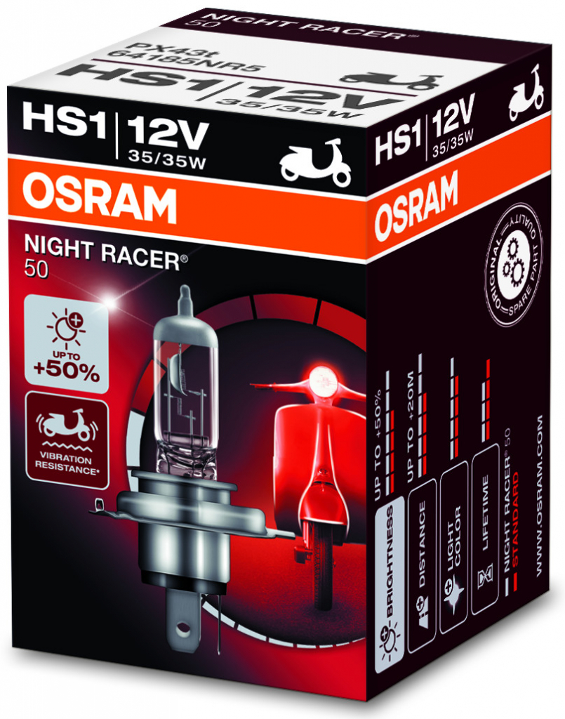 Osram Moto Night Racer 50 64185NR5 HS1 PX43t 12V 35/35W od 142 Kč -  Heureka.cz