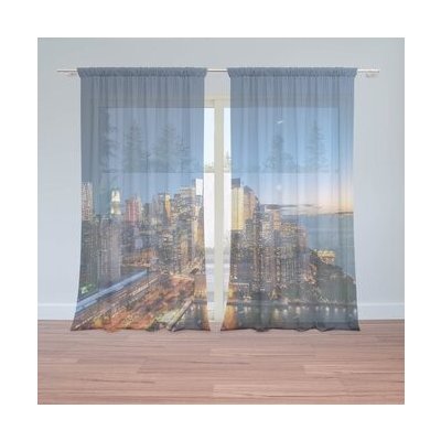 Sablio Záclony Noční mrakodrapy: 2ks 150x250cm – Hledejceny.cz