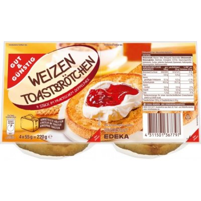 G+G Pšeničný toast 6 x 56 g – Zboží Dáma