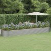 Květináč a truhlík zahrada-XL Vyvýšený záhon práškově lakovaná ocel 584x140x68 cm stříbrný