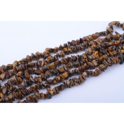 Tygří oko zlomky 5~8x5~8mm šňůra cca 78cm – Sleviste.cz