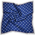 hedvábný šátek modrý s krémovými puntíky – Zbozi.Blesk.cz