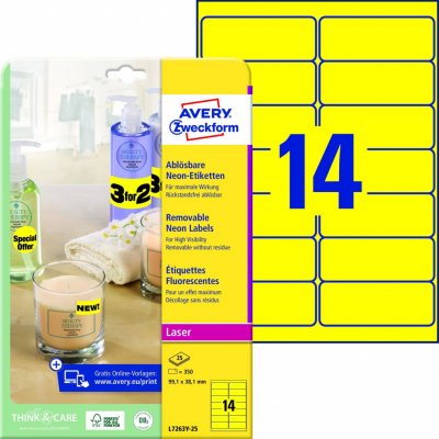 Avery Zweckform 25 listů, A4, žluté L7263Y-25 – Zboží Dáma