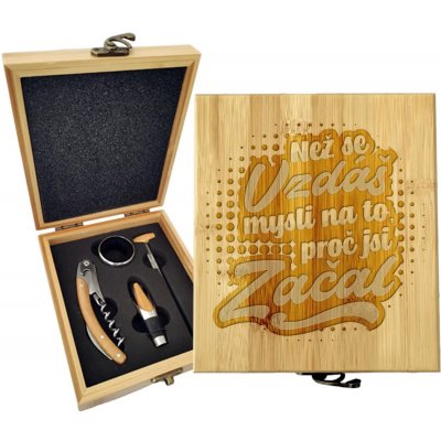 Sablio Dárková sada na víno Než se vzdáš, mysli na to, proč jsi začal: 147×168×49 mm – Hledejceny.cz