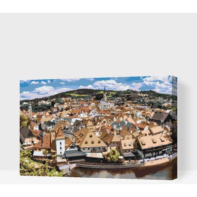 Painting Queens Výhled na město Český Krumlov 40 x 60 cm bez rámu – Sleviste.cz