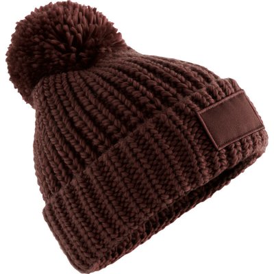 Beechfield Čepice s bambulí Toasty Patch B 329 pletená walnut Vlašský ořech – Hledejceny.cz