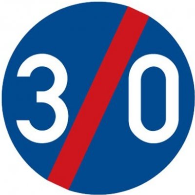 Dopravní značka C6b - Konec nejnižší dovolené rychlosti - Standardní kruh 700mm – Sleviste.cz