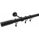 KovovégarnýžeCZ Stord elegance 25 mm Dvouřadá Bez kroužků černá matná 360 cm – Zboží Mobilmania