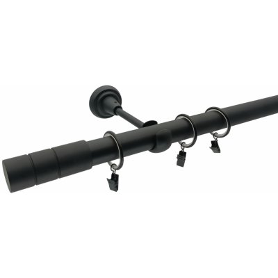 KovovégarnýžeCZ Stord elegance 25 mm Dvouřadá Bez kroužků černá matná 360 cm – Zboží Mobilmania