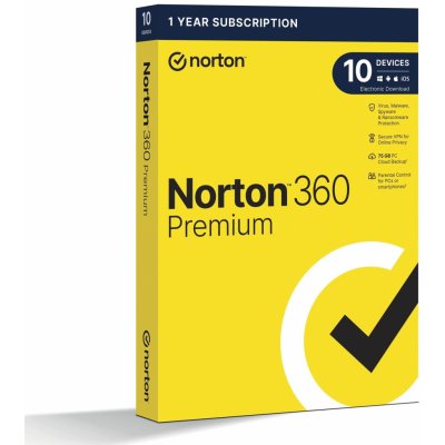 Norton 360 Premium 75GB, VPN, 1 lic. 10 zařízení, 1 rok (21405766) – Zboží Živě