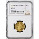 Mincovna Kremnica Karel VI. dukát, Kremnica 1738 KB, MS 60 3,48 g – Zboží Mobilmania