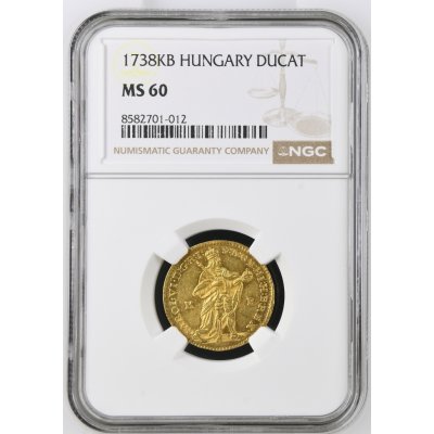 Mincovna Kremnica Karel VI. dukát, Kremnica 1738 KB, MS 60 3,48 g – Zboží Mobilmania