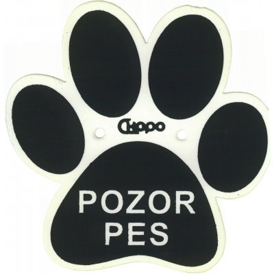 Chopo Cedulka Plastová Pozor pes Tlapka 15 x 15 cm – Zboží Mobilmania