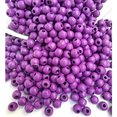 Detoa dřevěné korálky fialové 4 mm 10 ks – Sleviste.cz